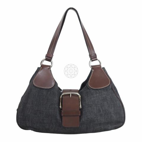 Prada denim sale shoulder bag